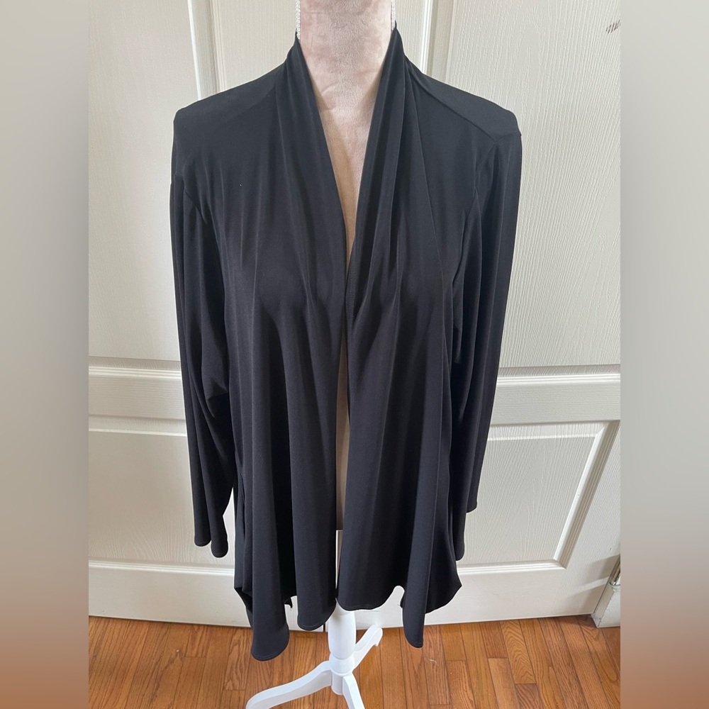 DG2 by Diane Gilman Black Open Front Cardigan - Size 2X